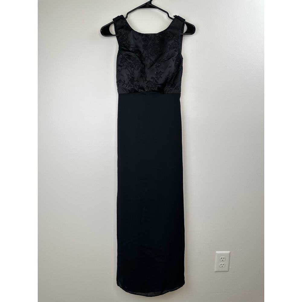 Vintage 90s Arianna by Teresa Page Black Beaded Long Dress - Picture 4 of 13